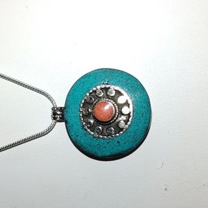 Turquoise And Coral Necklace